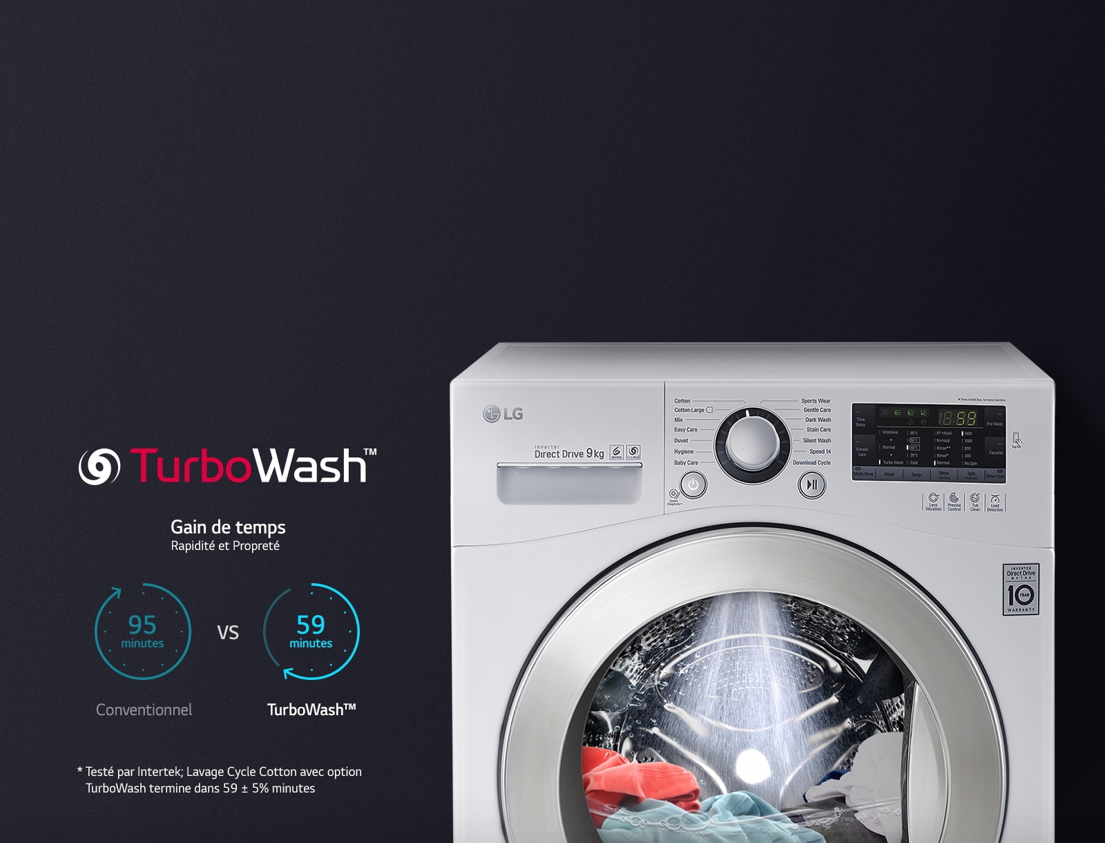 Lavage Rapide & Performant avec Turbowash™